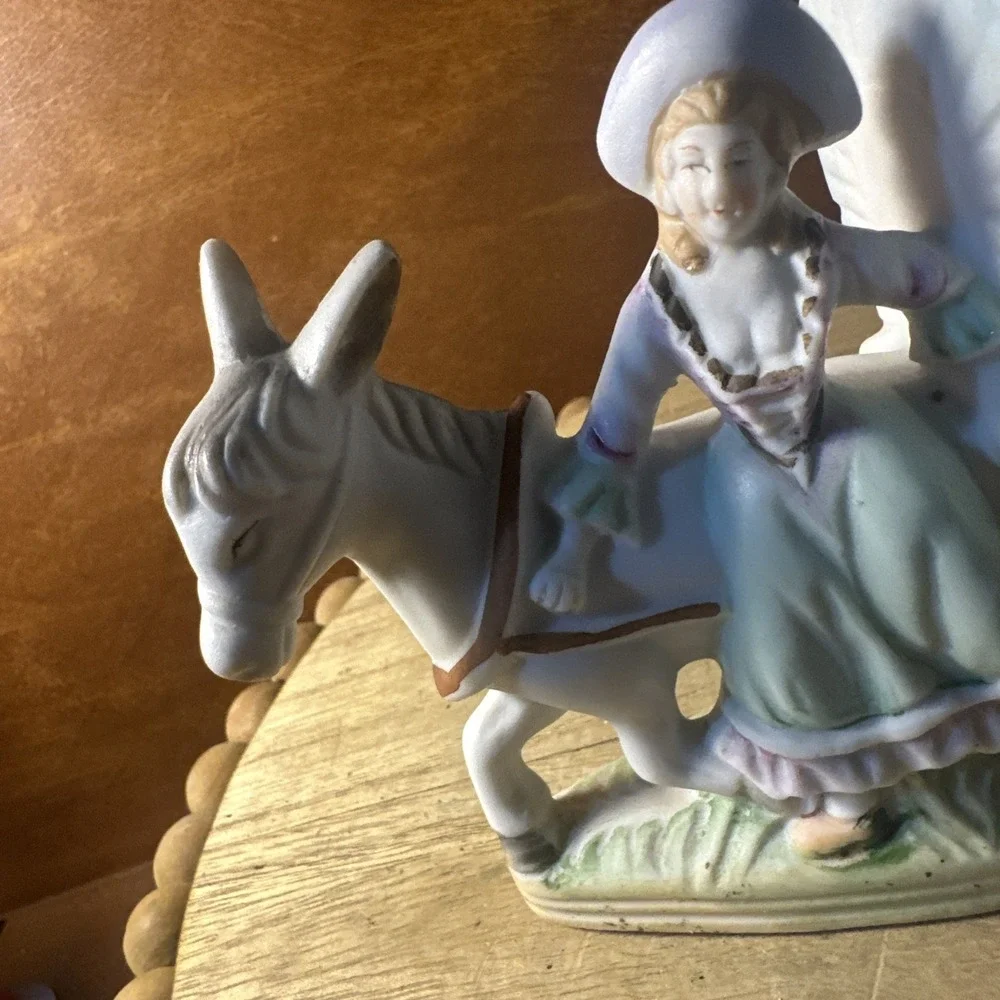 vintage donkey covered wagon planter Japan